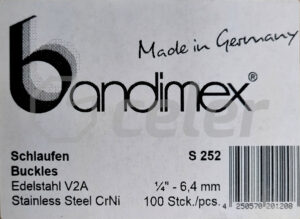 zapinka montażowa stalowa nierdzewna bandimex S252, 6,4mm x 100szt. V2A, CrNi