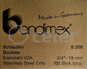 zapinka montażowa stalowa nierdzewna bandimex S256, 19mm x 100szt. V2A, CrNi